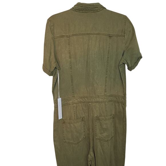 Young Fabulous and Broke Jumpsuit Womens L Olive Button Up Ankle Khari Utility - Picture 7 of 10